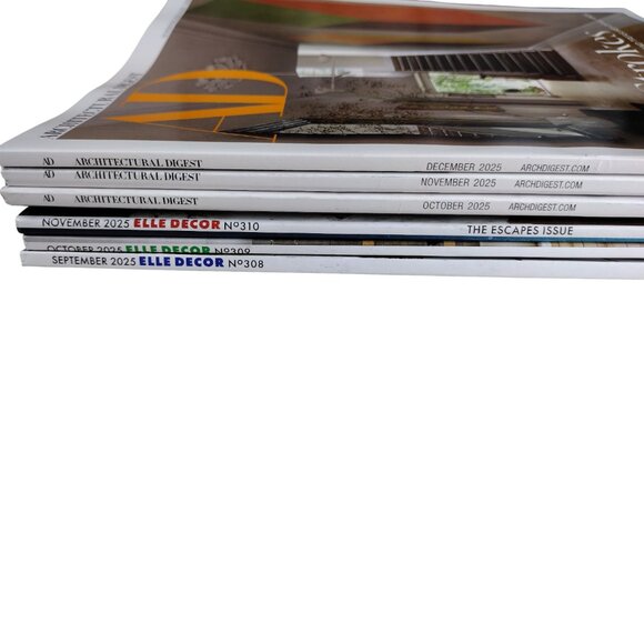 AD Architectural Digest & Elle Decor Magazine 6 Issue Bundle 2025 - Picture 8 of 9
